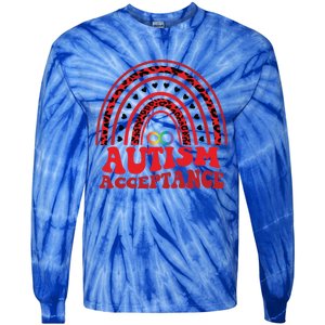 Red Instead Autism Awareness Acceptance Education Teacher Gift Tie-Dye Long Sleeve Shirt