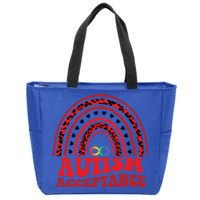 Red Instead Autism Awareness Acceptance Education Teacher Gift Zip Tote Bag