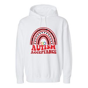 Red Instead Autism Awareness Acceptance Education Teacher Gift Garment-Dyed Fleece Hoodie