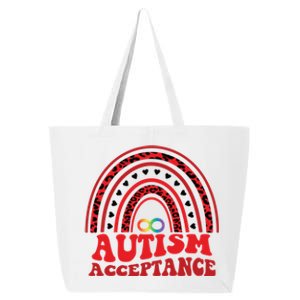 Red Instead Autism Awareness Acceptance Education Teacher Gift 25L Jumbo Tote