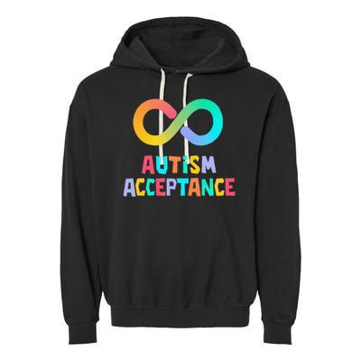 Red Instead Autism Acceptance of Autism Garment-Dyed Fleece Hoodie