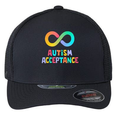 Red Instead Autism Acceptance of Autism Flexfit Unipanel Trucker Cap