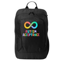 Red Instead Autism Acceptance of Autism City Backpack