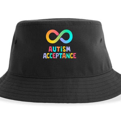 Red Instead Autism Acceptance of Autism Sustainable Bucket Hat