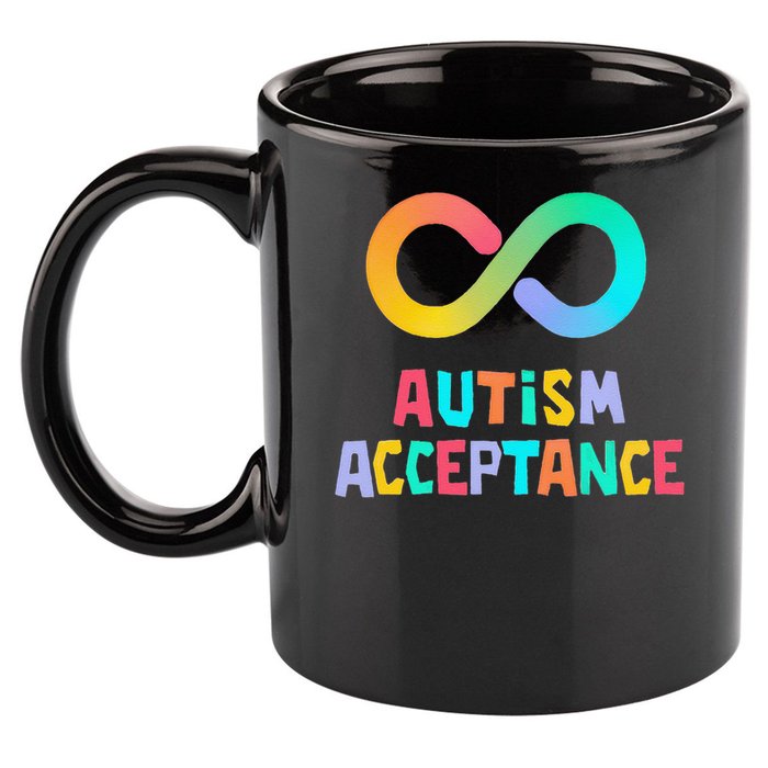 Red Instead Autism Acceptance of Autism 11oz C Handle Ceramic Mug