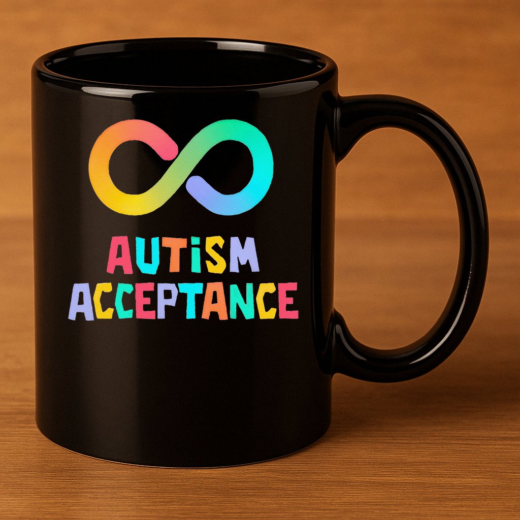 Red Instead Autism Acceptance of Autism 11oz C Handle Ceramic Mug
