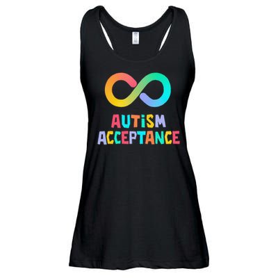 Red Instead Autism Acceptance of Autism Ladies Essential Flowy Tank