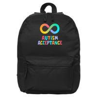 Red Instead Autism Acceptance of Autism 16 in Basic Backpack