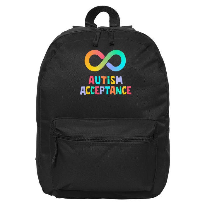 Red Instead Autism Acceptance of Autism 16 in Basic Backpack