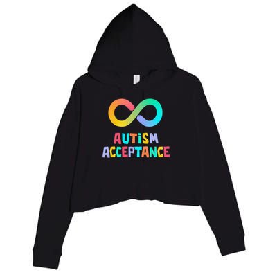 Red Instead Autism Acceptance of Autism Crop Fleece Hoodie