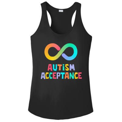 Red Instead Autism Acceptance of Autism Ladies PosiCharge Competitor Racerback Tank