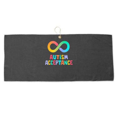 Red Instead Autism Acceptance of Autism Large Microfiber Waffle Golf Towel