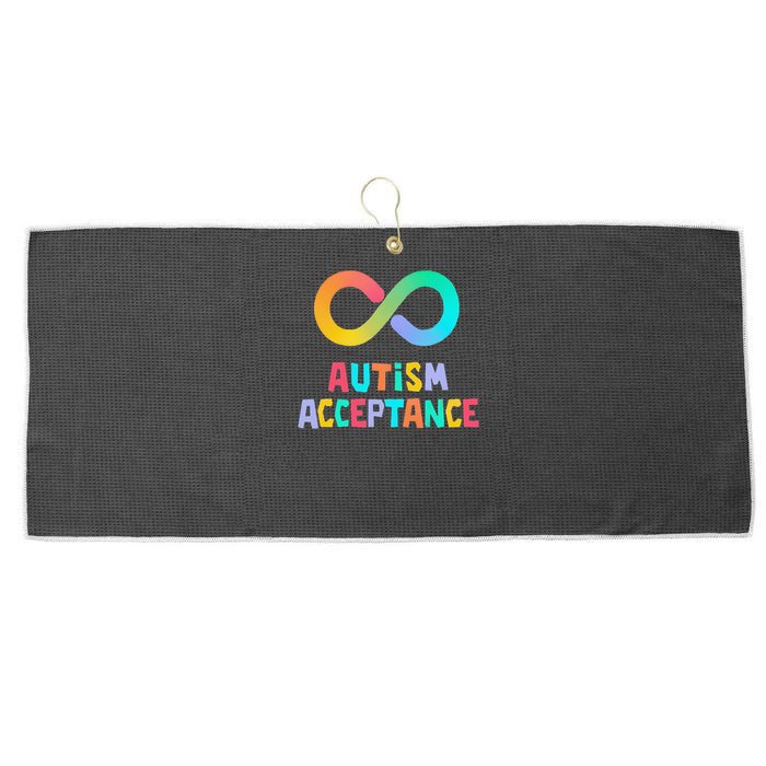 Red Instead Autism Acceptance of Autism Large Microfiber Waffle Golf Towel