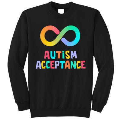 Red Instead Autism Acceptance of Autism Tall Sweatshirt