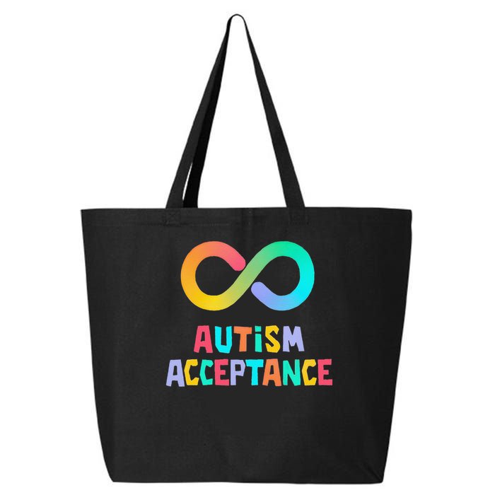 Red Instead Autism Acceptance of Autism 25L Jumbo Tote