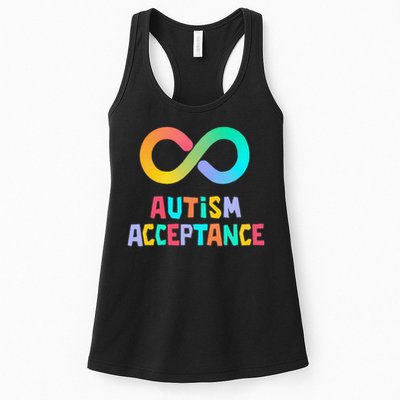 Red Instead Autism Acceptance of Autism Womens Tank Top