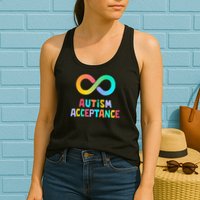 Red Instead Autism Acceptance of Autism Womens Tank Top