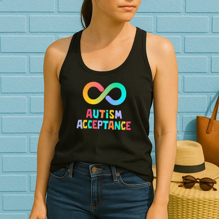 Red Instead Autism Acceptance of Autism Womens Tank Top