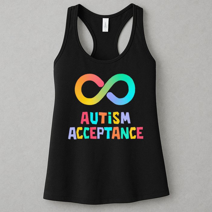 Red Instead Autism Acceptance of Autism Womens Tank Top