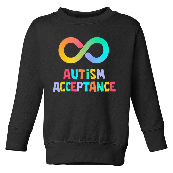 Red Instead Autism Acceptance of Autism Toddler Sweatshirt