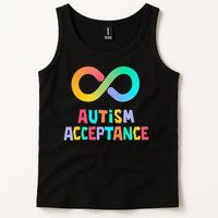 Red Instead Autism Acceptance of Autism Tank Top