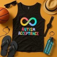 Red Instead Autism Acceptance of Autism Tank Top