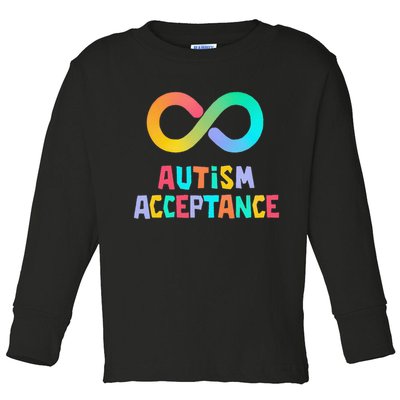 Red Instead Autism Acceptance of Autism Toddler Long Sleeve Shirt