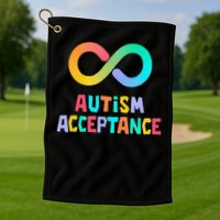 Red Instead Autism Acceptance of Autism Golf Towel