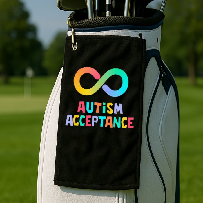 Red Instead Autism Acceptance of Autism Golf Towel