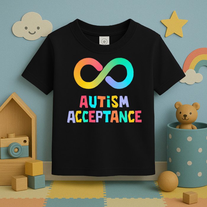 Red Instead Autism Acceptance of Autism Toddler T-Shirt
