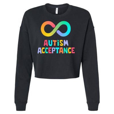 Red Instead Autism Acceptance of Autism Cropped Pullover Crew