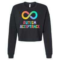 Red Instead Autism Acceptance of Autism Cropped Pullover Crew