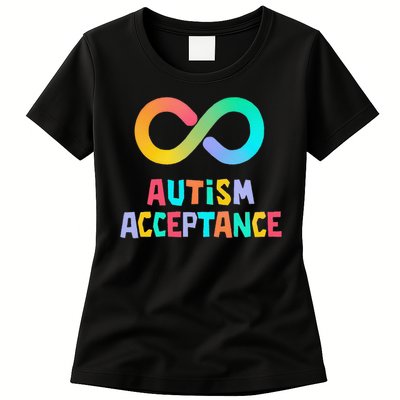 Red Instead Autism Acceptance of Autism Womens T-Shirt