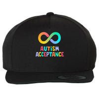 Red Instead Autism Acceptance of Autism Wool Snapback Cap