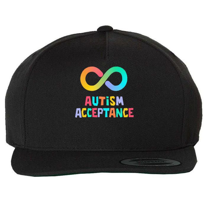 Red Instead Autism Acceptance of Autism Wool Snapback Cap