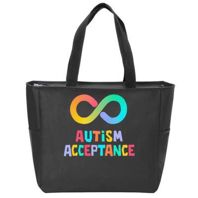 Red Instead Autism Acceptance of Autism Zip Tote Bag