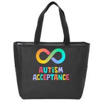 Red Instead Autism Acceptance of Autism Zip Tote Bag