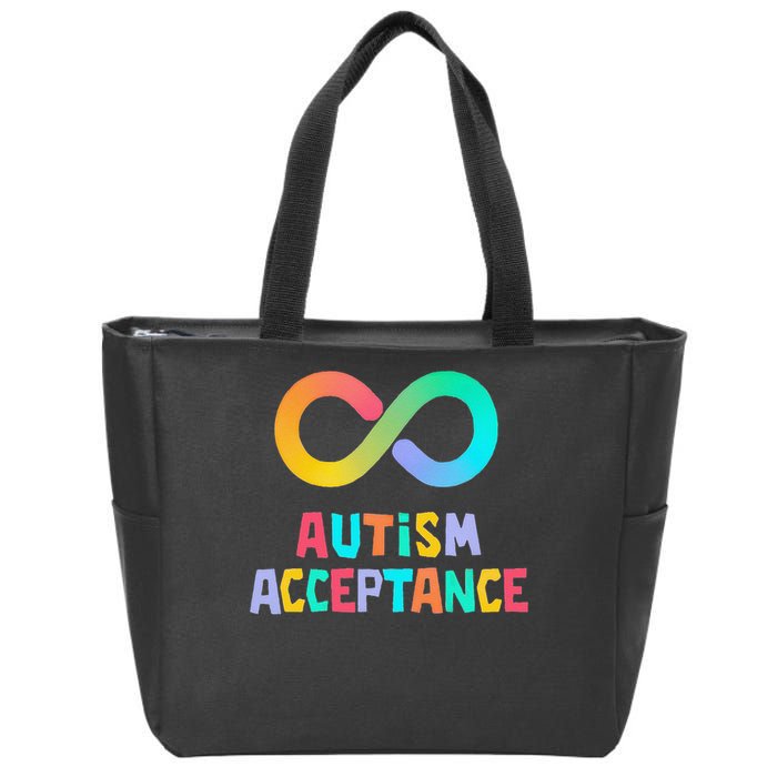 Red Instead Autism Acceptance of Autism Zip Tote Bag