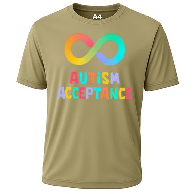 Red Instead Autism Acceptance of Autism Cooling Performance Crew T-Shirt
