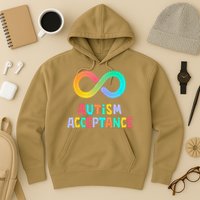 Red Instead Autism Acceptance of Autism Hoodie