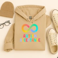 Red Instead Autism Acceptance of Autism Hoodie