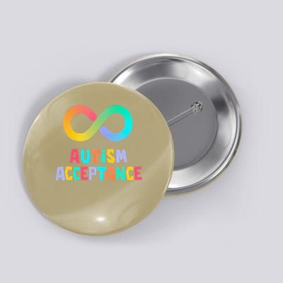 Red Instead Autism Acceptance of Autism Button