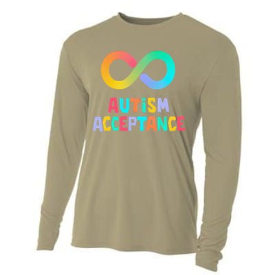 Red Instead Autism Acceptance of Autism Cooling Performance Long Sleeve Crew