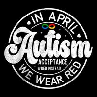Red Instead Autism Awareness Acceptance Support Coaster