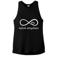 Red Instead Autism Acceptance of Autism Ladies PosiCharge Tri-Blend Wicking Tank