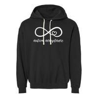 Red Instead Autism Acceptance of Autism Garment-Dyed Fleece Hoodie