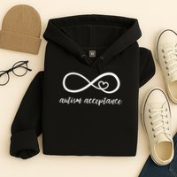 Red Instead Autism Acceptance of Autism Hoodie