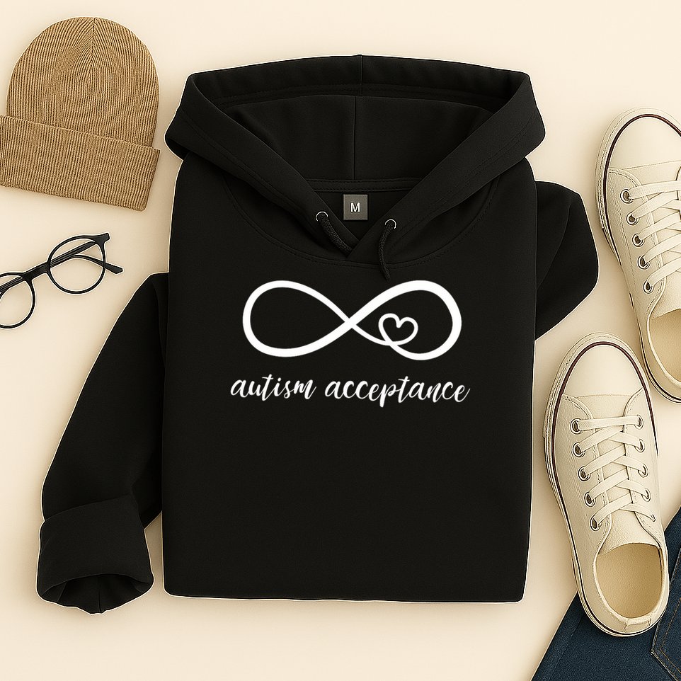 Red Instead Autism Acceptance of Autism Hoodie