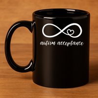 Red Instead Autism Acceptance of Autism 11oz C Handle Ceramic Mug