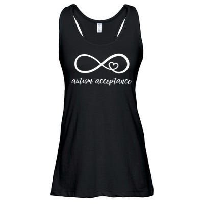Red Instead Autism Acceptance of Autism Ladies Essential Flowy Tank